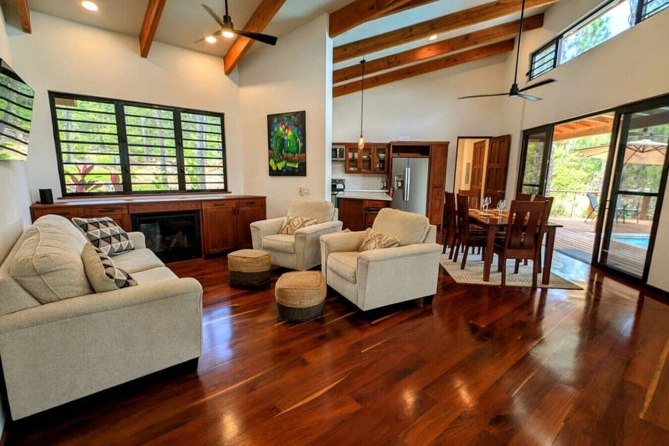 Living room and dining room view