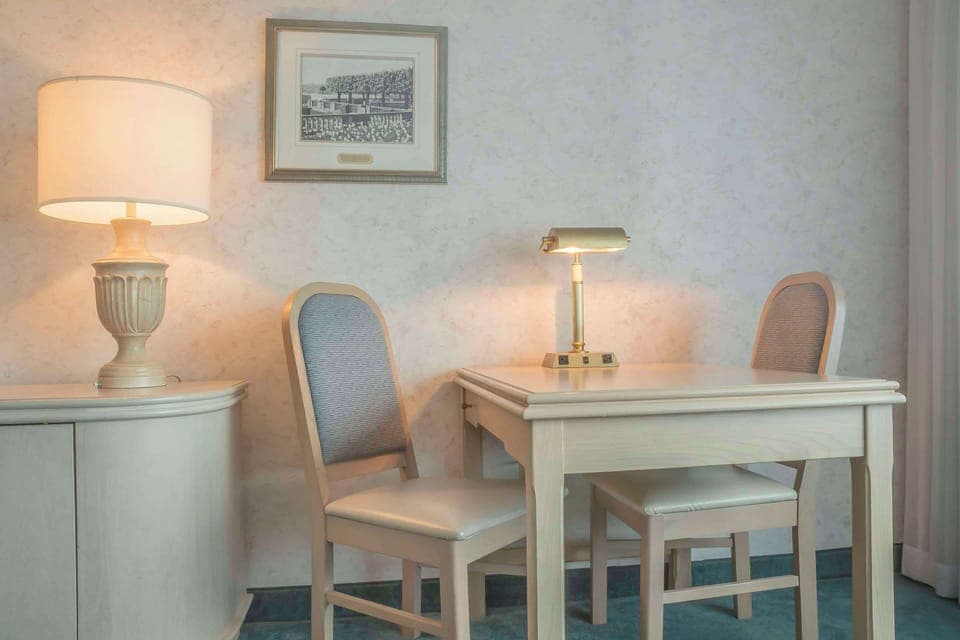 Standard Room, 2 Queen Beds, Non Smoking | Desk, laptop workspace, blackout drapes, iron/ironing board