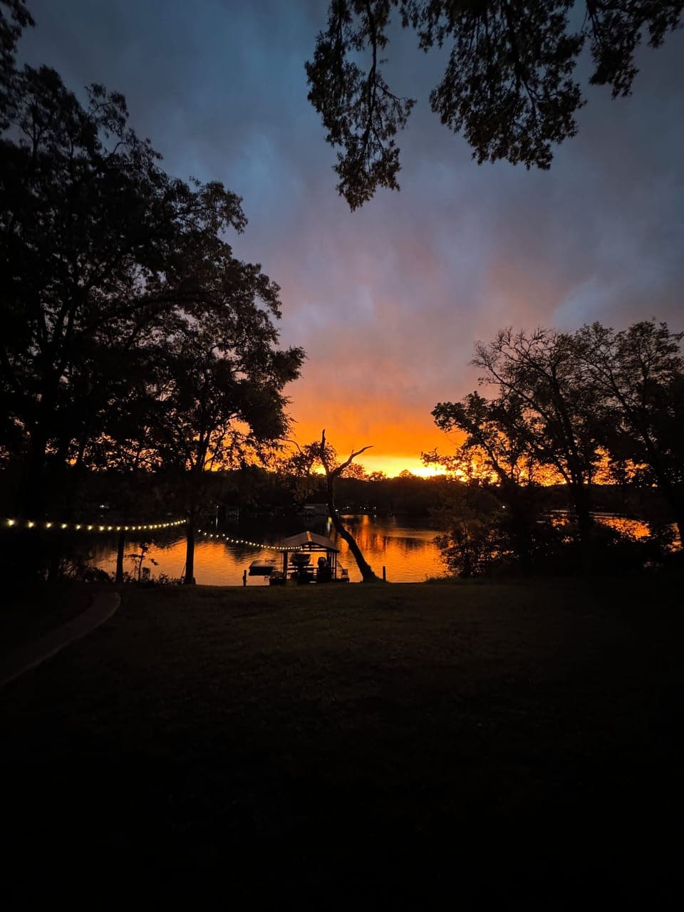 Beautiful view from the deck, pull down sun screen, rocking chairs.