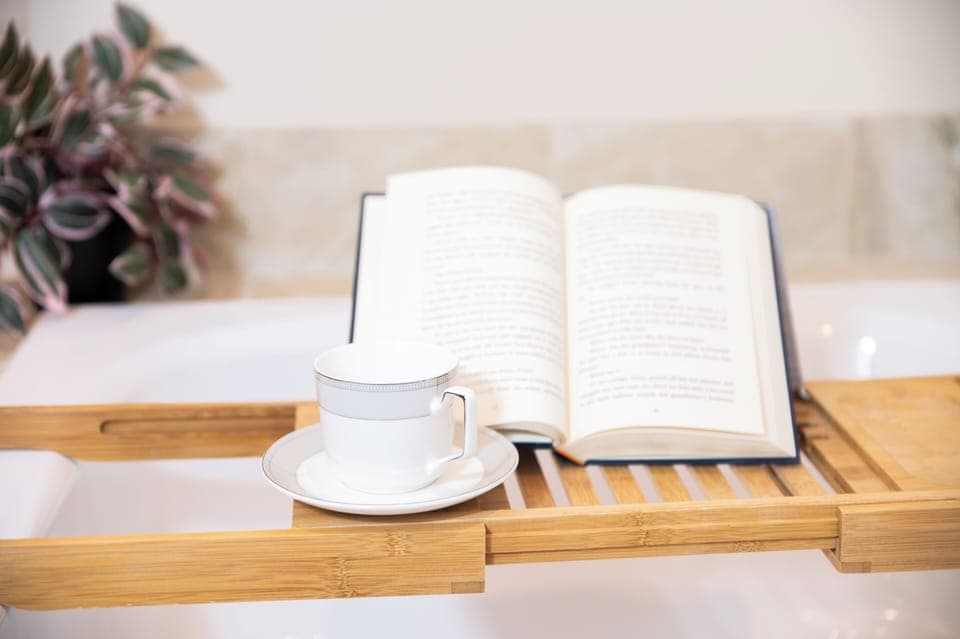 Have your soak with tea and a book!