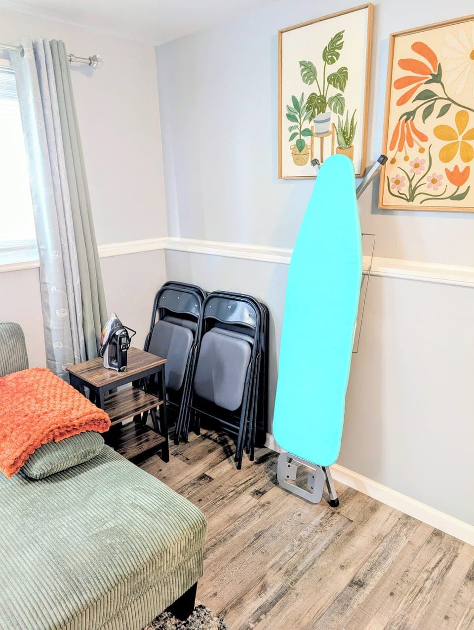 Ironing Board and game table and chairs