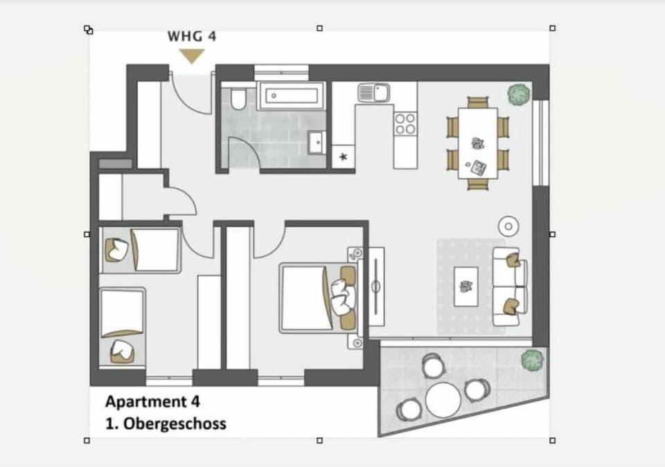 Apartment 4 | Living area | 80-inch TV with satellite channels
