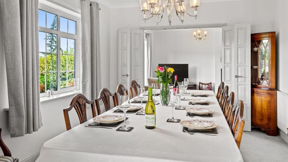 The dining room is ideal for celebrating