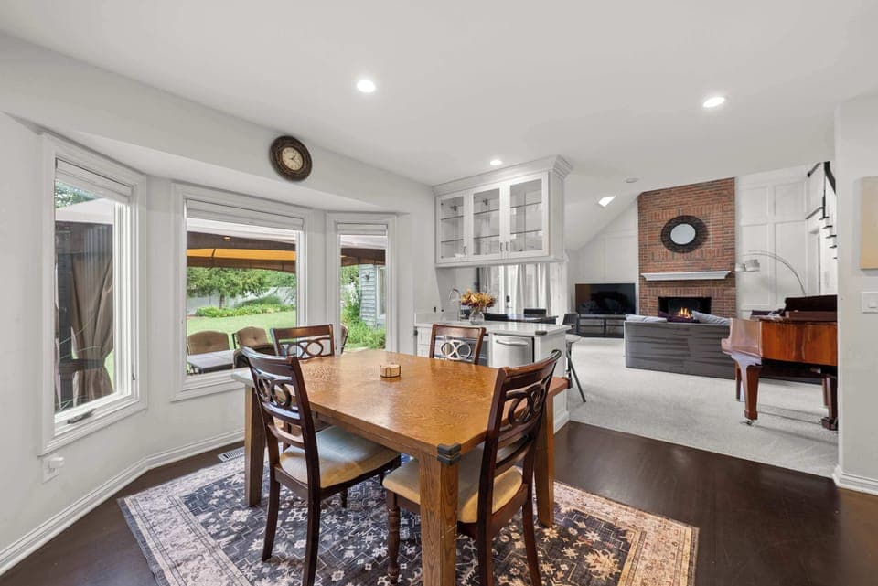Enjoy meals or board games at the kitchen table, seating 4​
