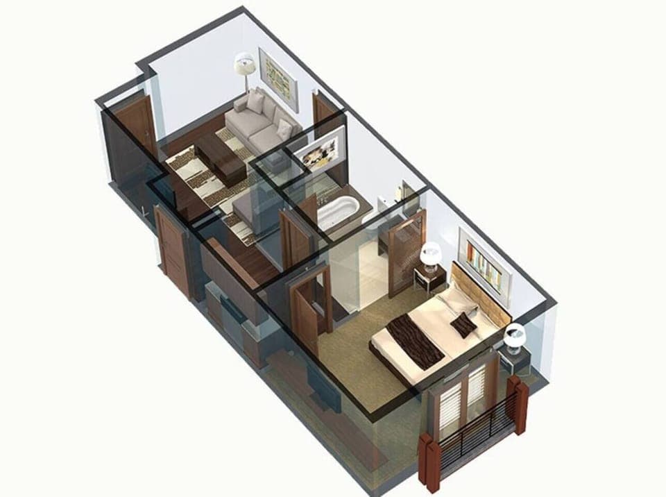 A sample floorplan of a Resort Suite.