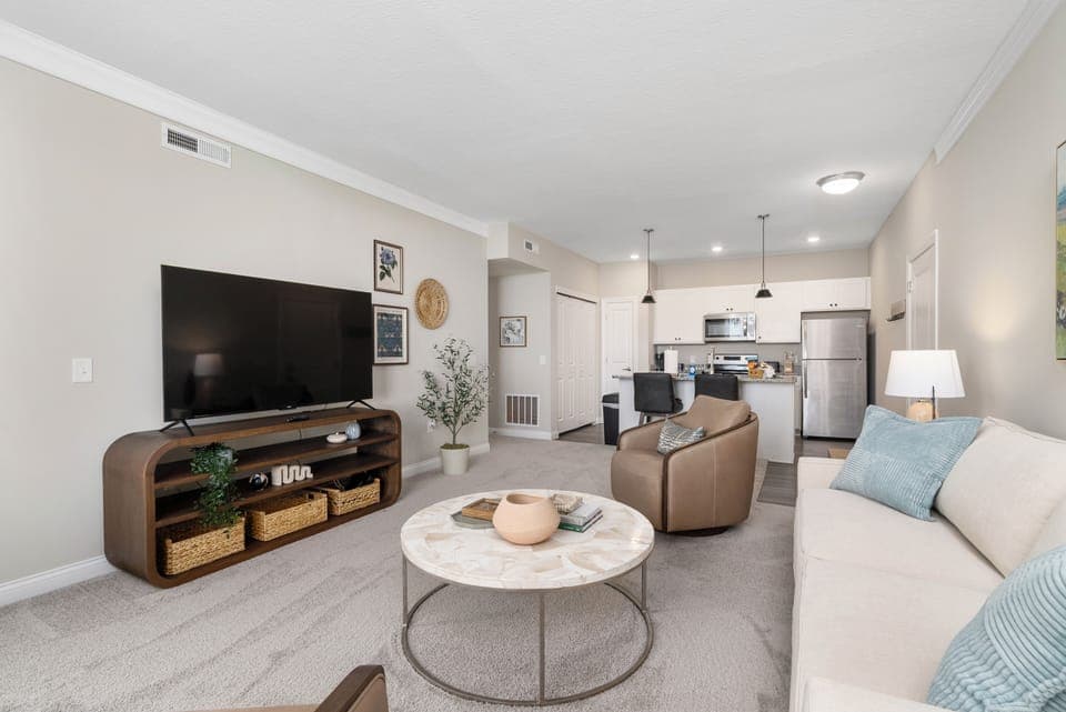 Lots of comfortable seating and 55" TV with DirecTV included! 