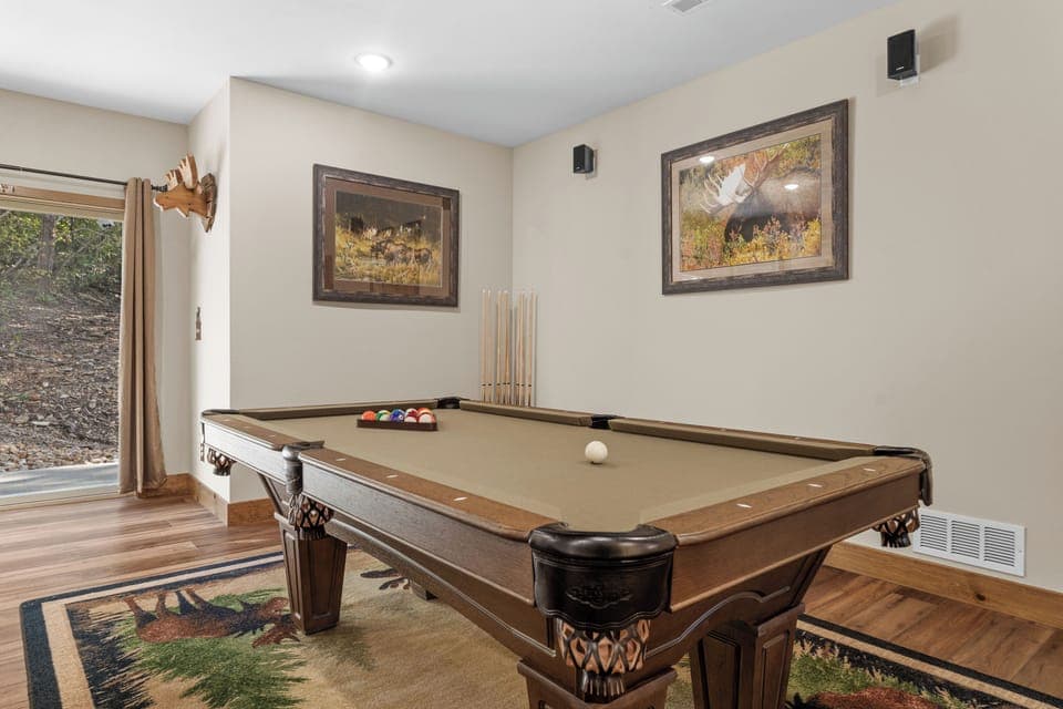 Private Pool Table in Lower-Level Living Room 