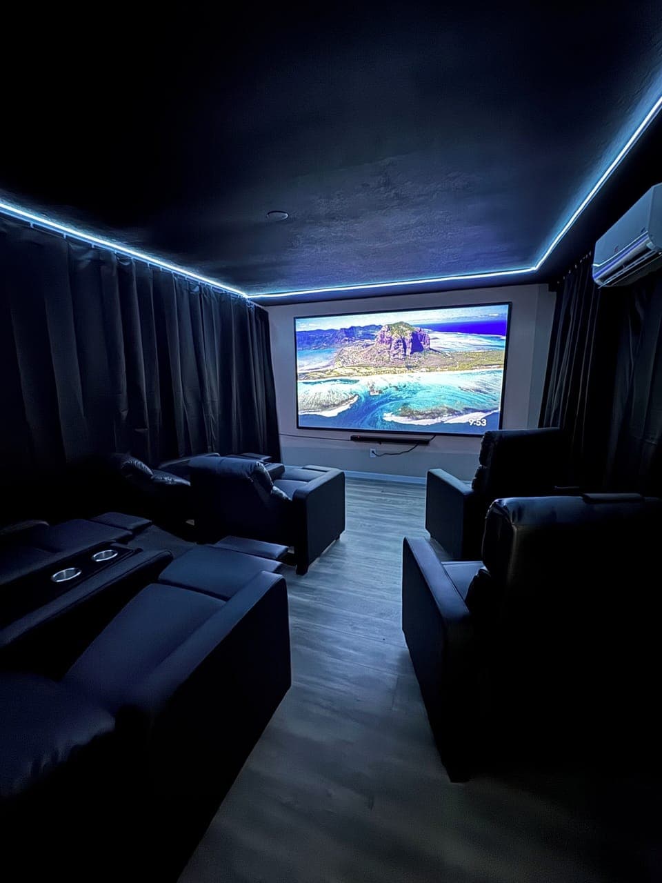 Bose surround sound system. Acts like a tv you can stream all channels