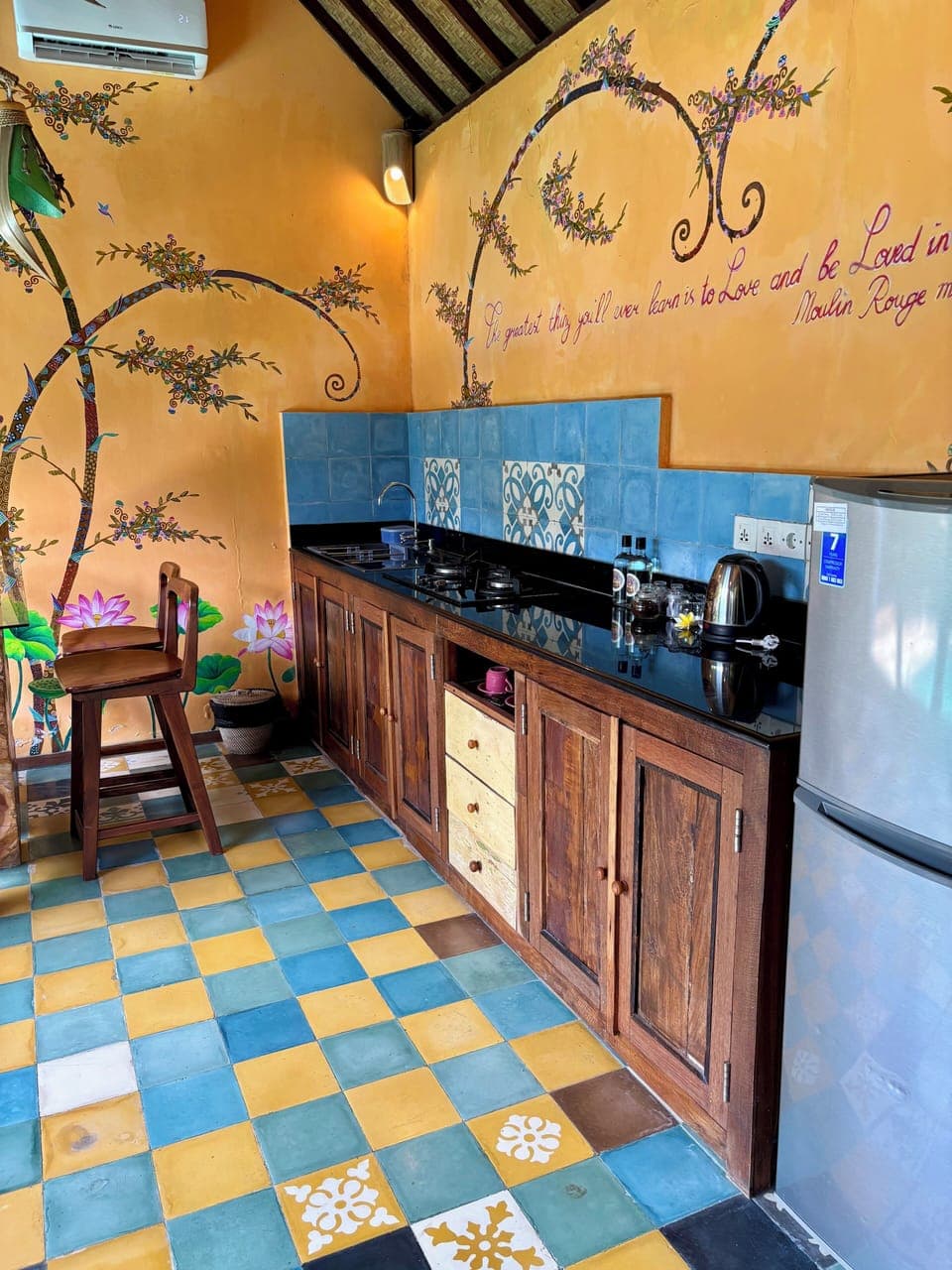 Deluxe Villa, 1 Bedroom, Bathtub, Pool View | Private kitchen | Fridge, electric kettle