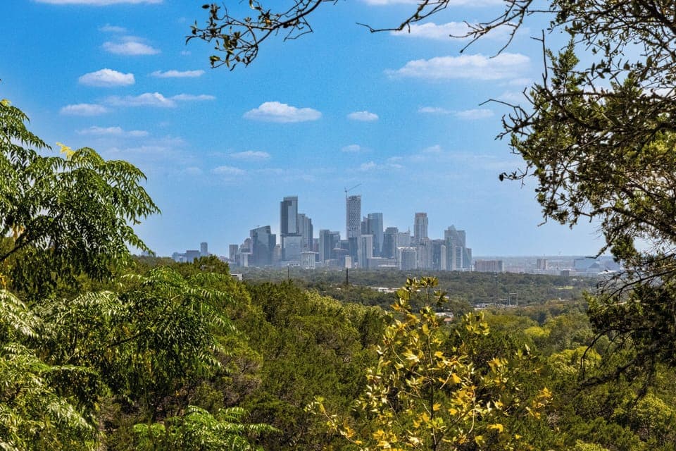 Breathtaking view of Downtown Austin from backyard patio