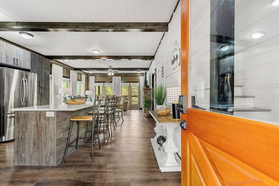 Enjoy the large kitchen island with ample seating options!