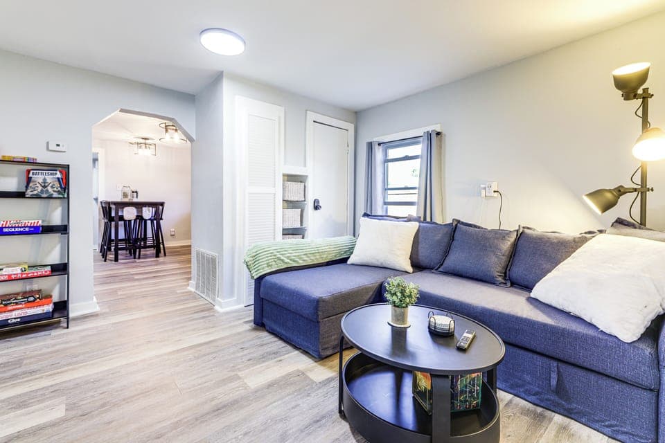 Dayton Vacation Rental | 2BR + Loft | 1BA | 1 Step to Enter | 1,200 Sq Ft