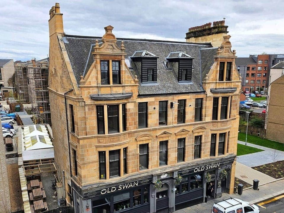 Aerial of front exterior