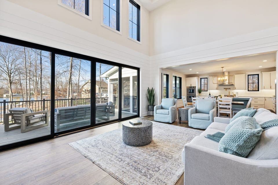 Bright and beautiful lake views from large windows