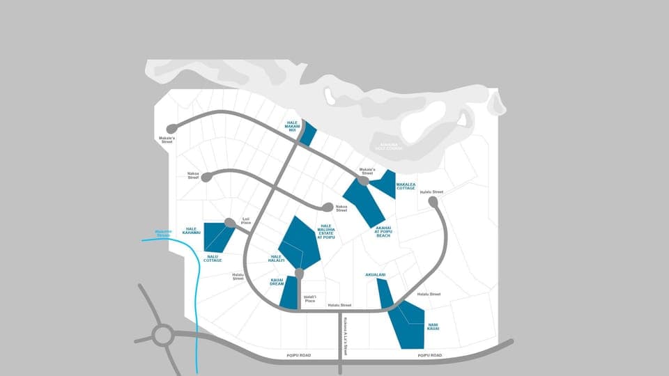 Poipu Beach Estates Neighborhood Map - Parrish Kauai