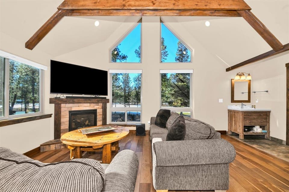 A sink sits outside the bathroom