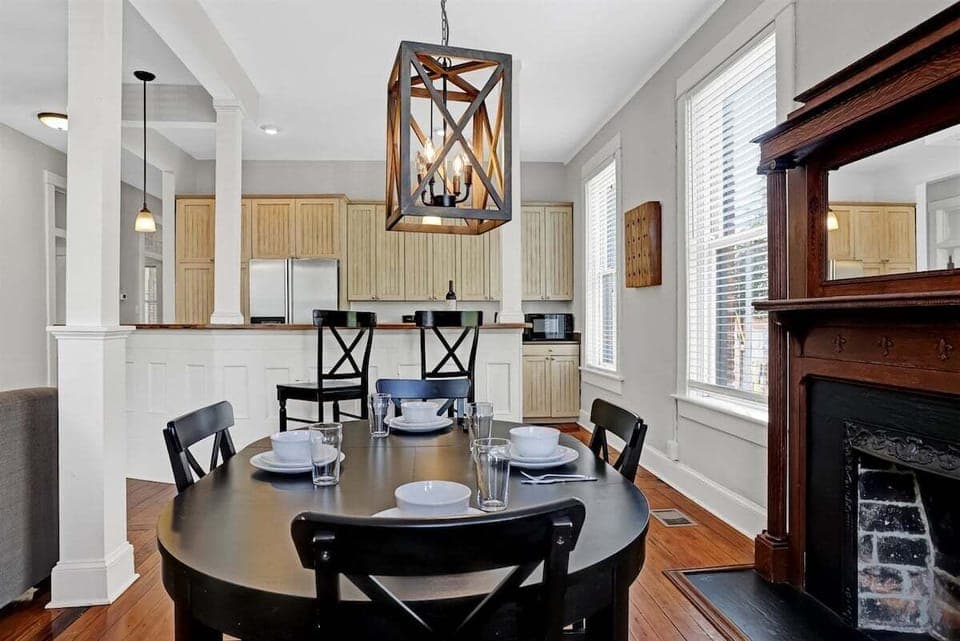 A stylish dining table ready for memorable meals and lively conversation.