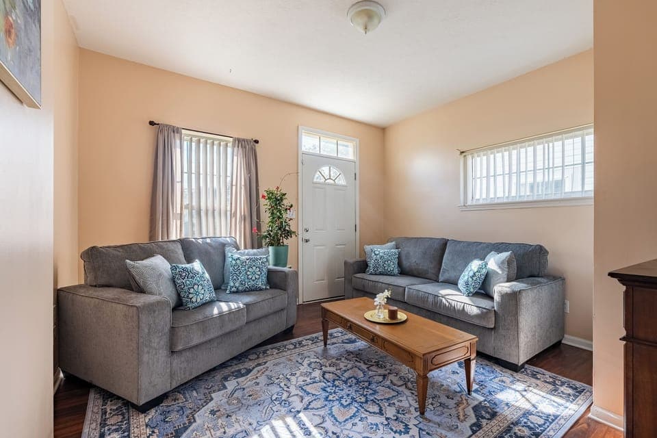 Bright and cozy living room perfect for relaxing after a long day.