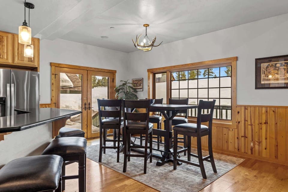 Dining area: Main floor, Table seating for 6, adjacent to living space