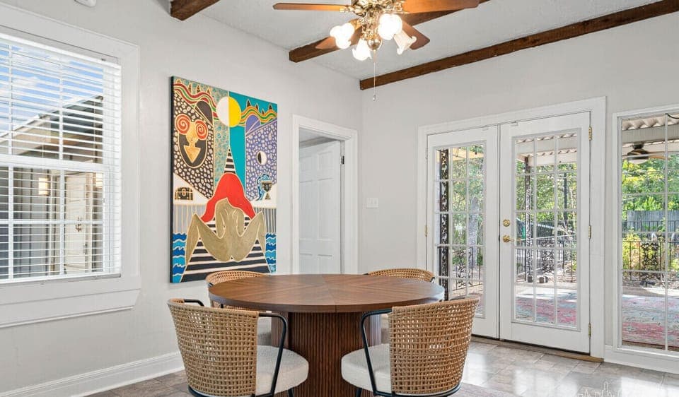 Morning coffee or game night. This cozy nook does it all!