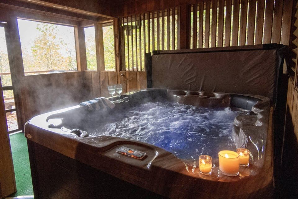 Relax in the hot tub after a fun filled day of exploring.