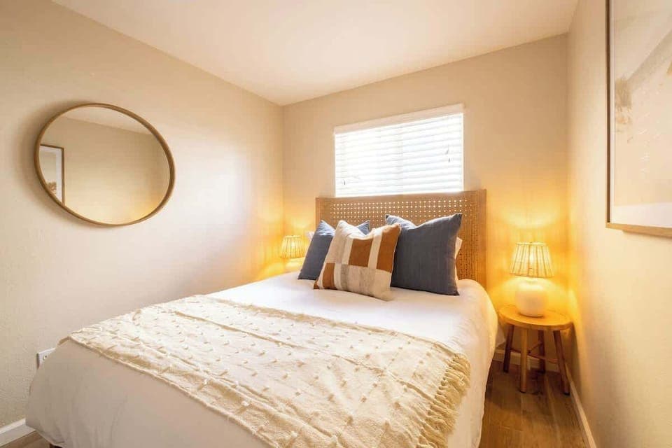 Bedroom two comes filled with a comfortable queen bed 