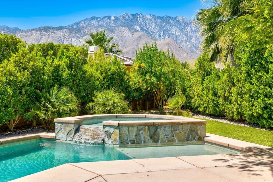 Majestic San Jacinto mountain from pool and house