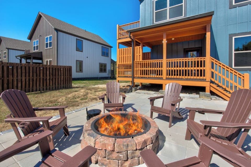 Blue Bella's crackling fire pit