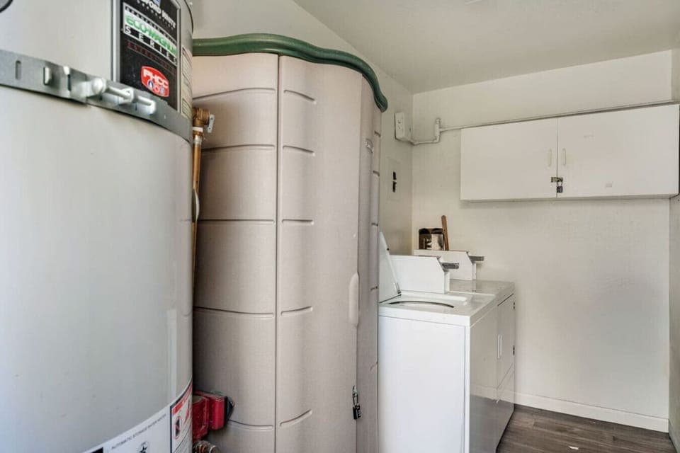 Shared coin laundry available on site, no supplies provided