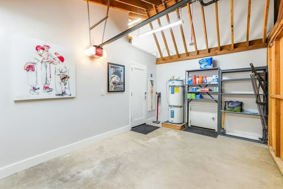 A tidy garage for all your adventure gear—surfboards, bikes, you name it.