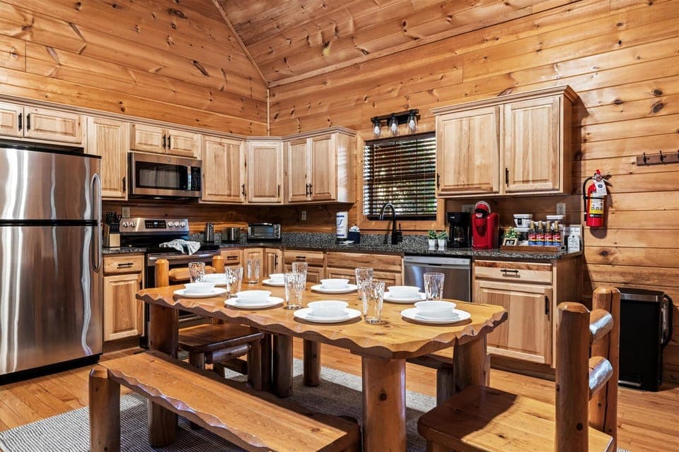 Large dining table.