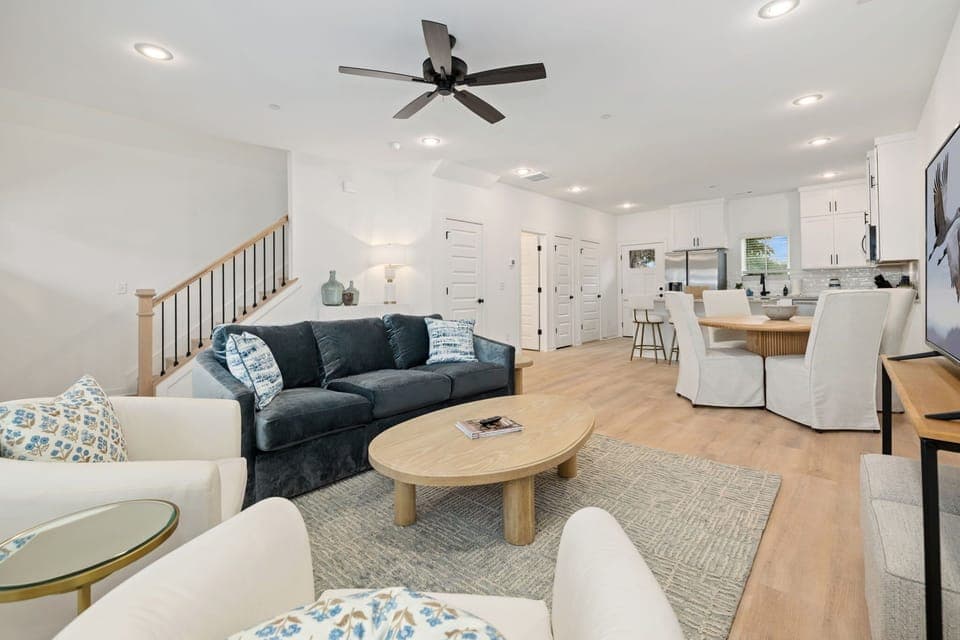 When you walk in our home you will find our open concept living room, kitchen, and dining space that creates the perfect space for memorable gatherings.