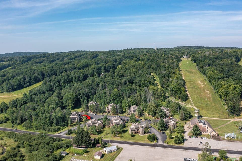 Aerial view of the condo, showing prime location for all fun adventures.