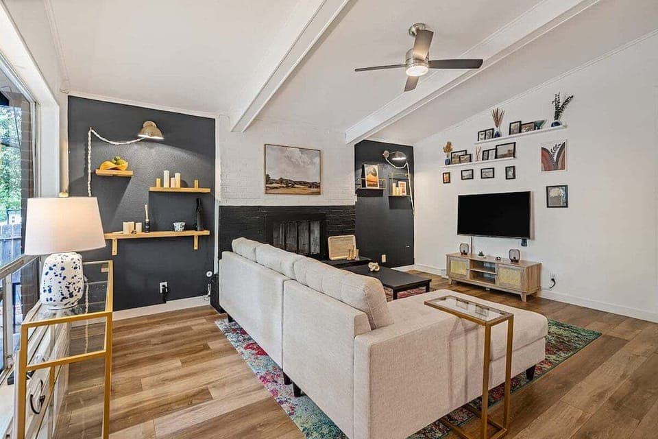 Living Room with Designer Touches  & TV