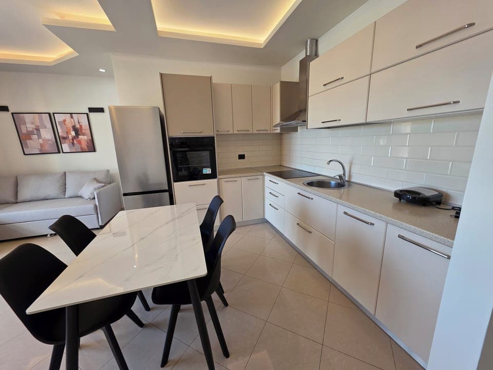 Family Apartment, Partial Sea View | Private kitchen | Oven, stovetop, dishwasher, cookware/dishes/utensils