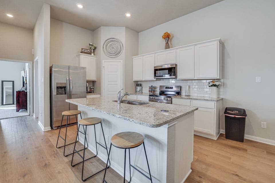 Kitchen | Keurig Coffee Maker | Dishwasher | Wine Glasses