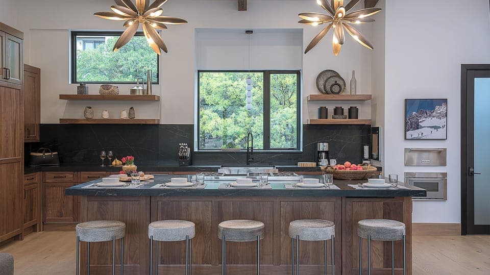 Kitchen, Upper Level - Spacious kitchen with large island seating.