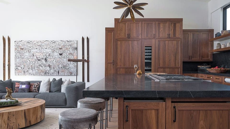 Kitchen, Upper Level -  Spacious kitchen with large island seating.