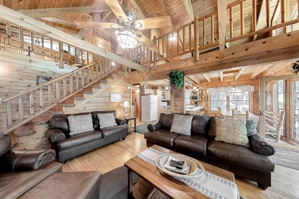 Delight in the rustic elegance and warmth of this inviting space, perfect for gatherings!