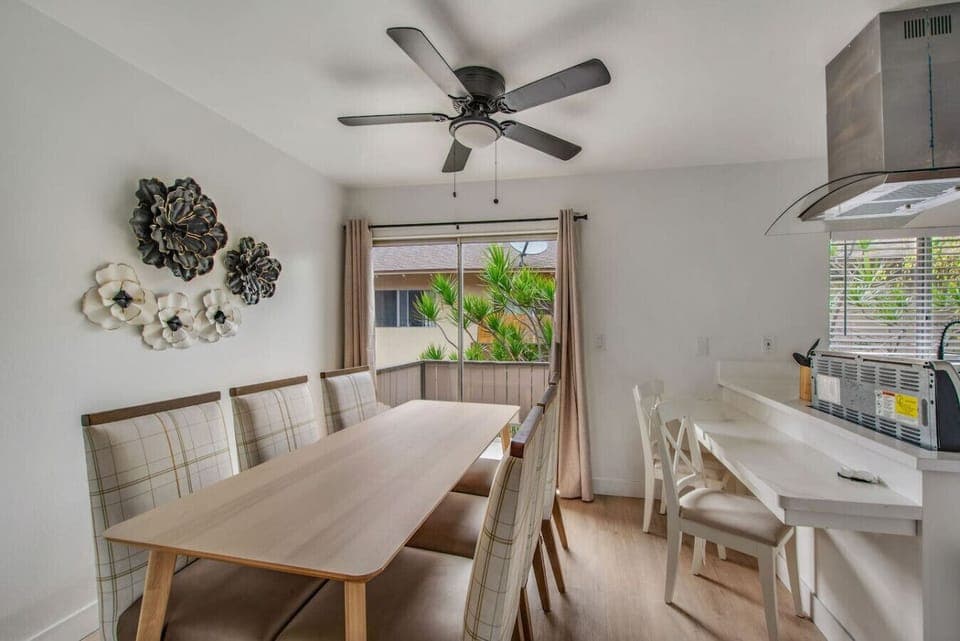 Gather around the spacious dining table.