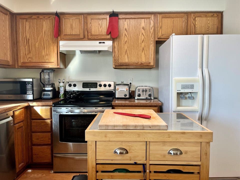 The well-stocked kitchen