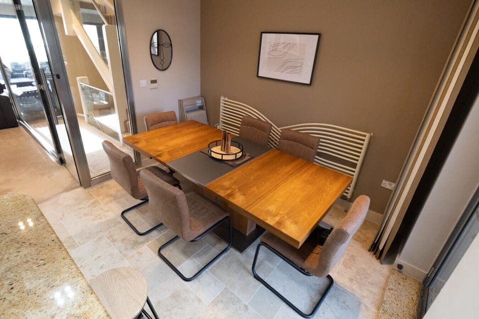 Dining area with seating for eight