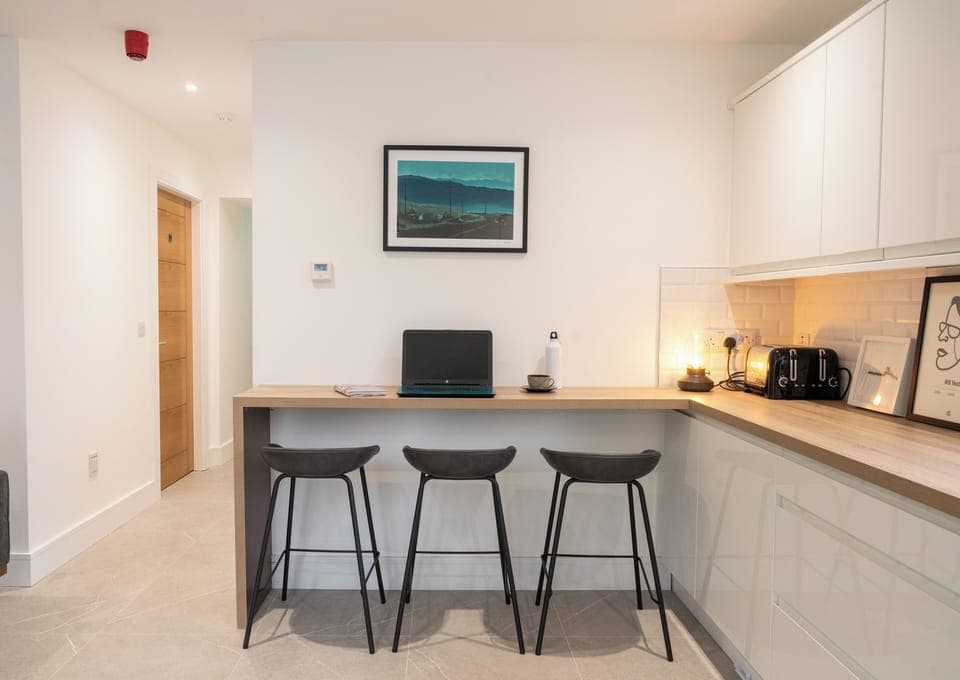 Full-size fridge, microwave, dishwasher, toaster