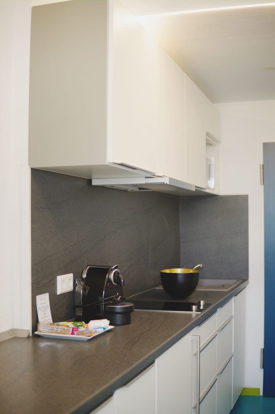 Fridge, microwave, stovetop