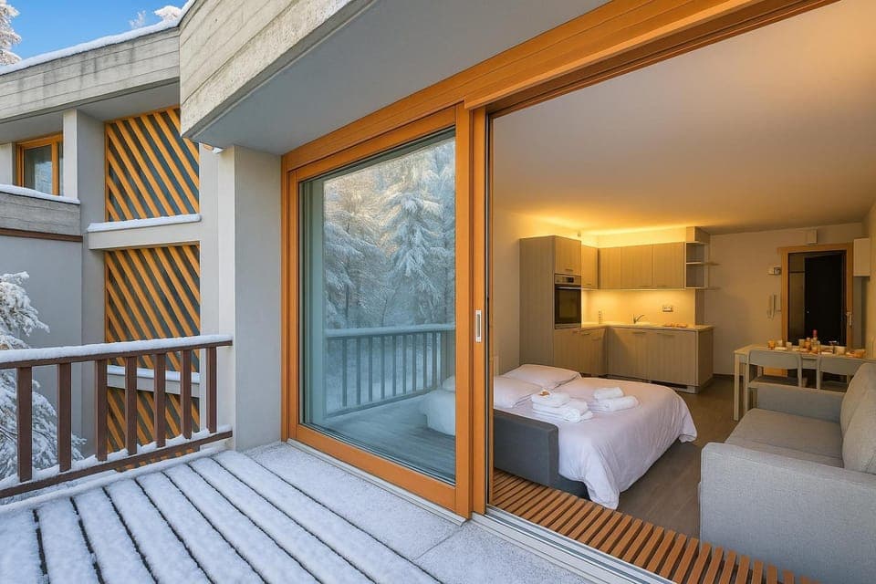 Family Studio (Studio La Finestra Sulle Piste) | WiFi, bed sheets