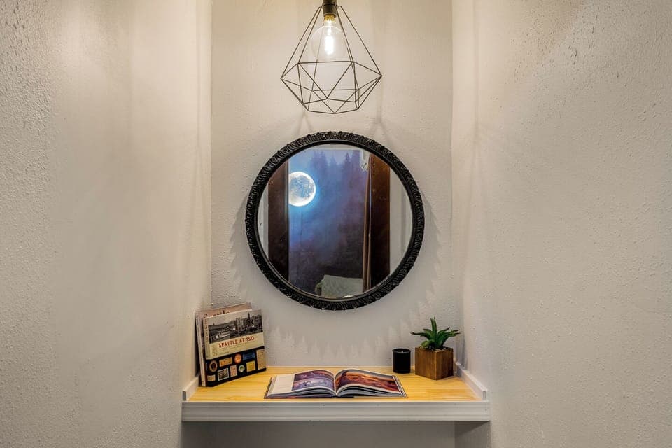 A charming little nook for quiet moments, morning routines, or a quick read. 