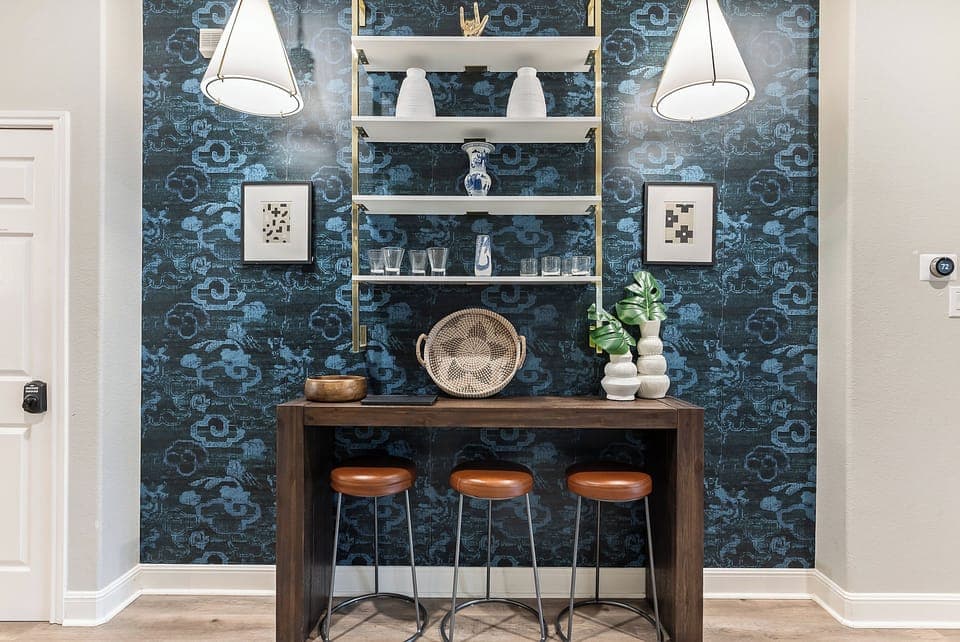 Artwork and knick-knacks in entryway