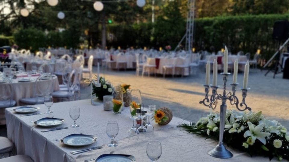Outdoor wedding area