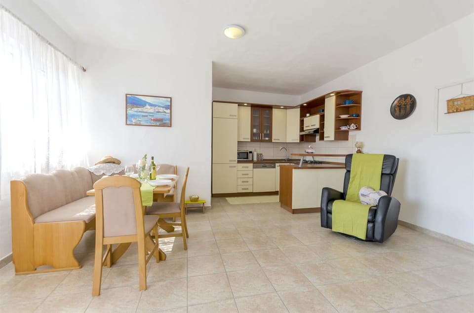 Villa | Private kitchen | Fridge, microwave, oven, stovetop