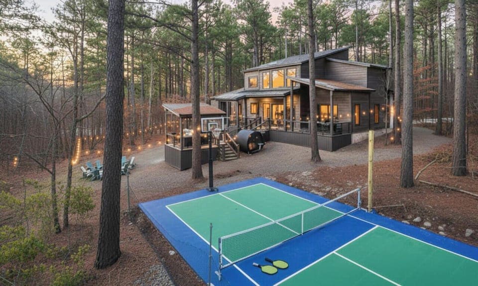 Discover the ultimate luxury retreat at Midnight Manor. Nestled in a private pine forest, this modern architectural gem combines high-end design with world-class amenities.